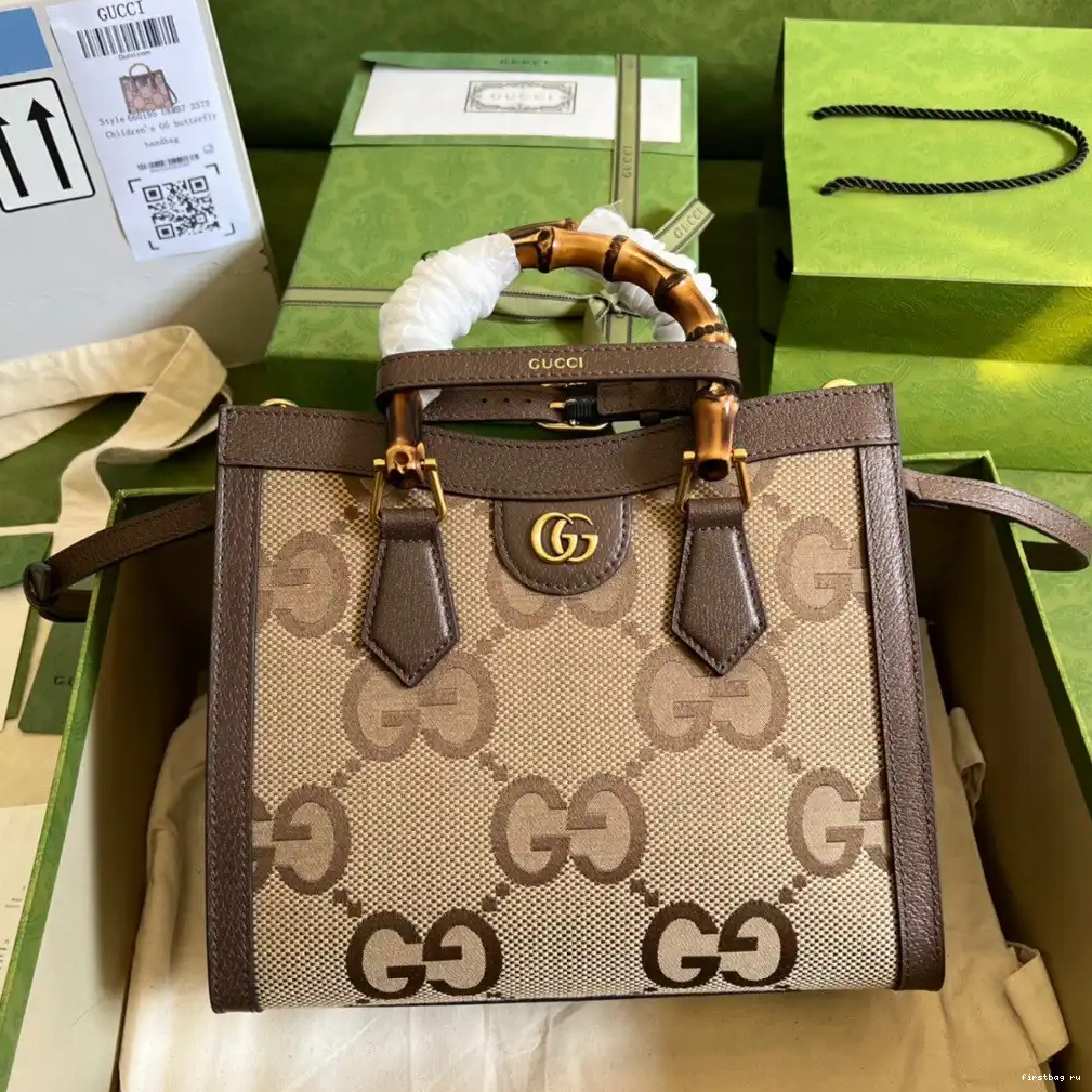 First bag ru small jumbo with Gucci GG bag Diana tote 0611